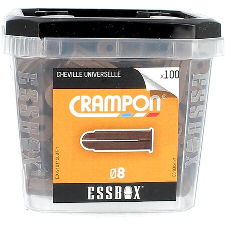 Scell-It – Lot de 100 chevilles universelles 8 mm – Pour béton et matériaux pleins – Charge maximale 50 kg – Fixation solide et durable