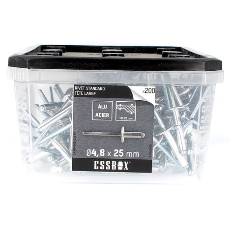 ESSBOX de 200 Rivets TL 4.8X25 Alu/Acier (1/2)