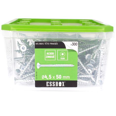 ESSBOX de 300 VBA TFX 4.5X50 Zingué (filetage partiel) (1/2)