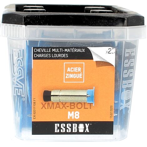 ESSBOX de 25 Chevilles à Expansion Multi-Matériaux M8 Acier (1/2)