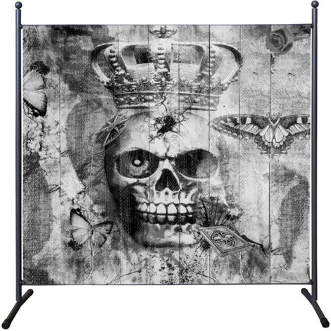 Paravent 180 x 178 cm SKULL Raumteiler Stellwand Trennwand Balkon Sichtschutz Dekowand (1/5)