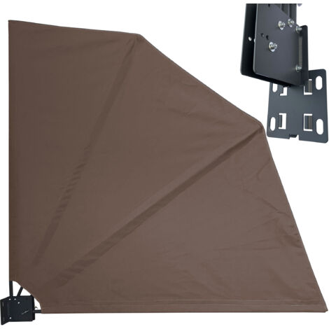 Sichtschutz Fächer 115 x 115 cm EASY MOUNT TAUPE Blickdicht Balkon Trennwand Windschutz Sonnenschutz