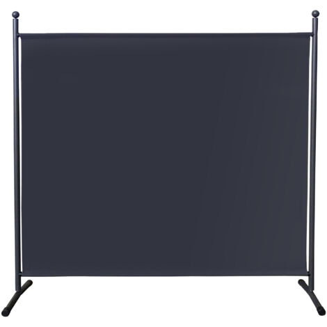 Paravent 180 x 178 cm Stoff Raumteiler Groß Stellwand Trennwand Balkon Sichtschutz Grau