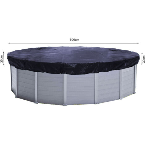 Solarplane Pool Ø 560cm Rund für Pools 460-500 cm Winterabdeckplane Poolabdeckung 200g/m² Schwarz
