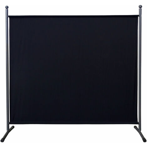 2 Stück Paravent 180 x 178 cm Schwarz und Weiss Stoff Raumteiler Groß