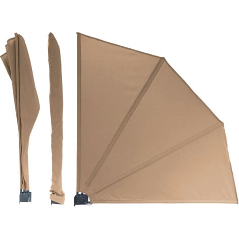 Sichtschutz Fächer 140 x 140 cm EASY MOUNT BEIGE Balkon Trennwand