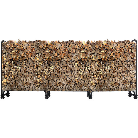 Metall Kaminholzregal Anthrazit 272 x 25 x 95 cm Garten Kaminholzunterstand 1,0 m³ / 1,5 SRM Stapelhilfe