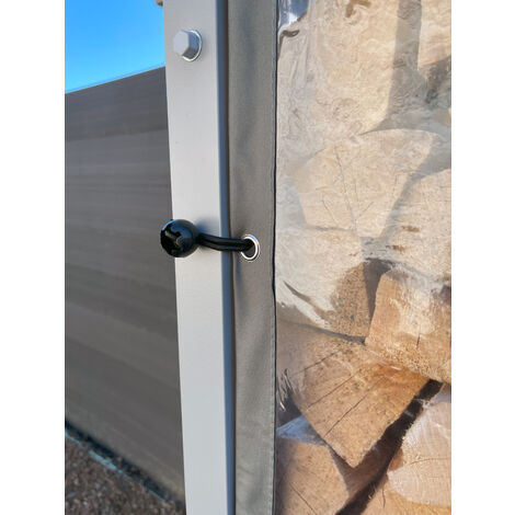 Wetterschutzwand PVC Transparent 178x165cm Für Kaminholzunterstand XXL 185x70x185cm 82873067