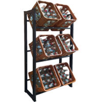 Getränkekistenregal 71x30x140cm für 6 Kästen Getränkekistenhalter Standregal
