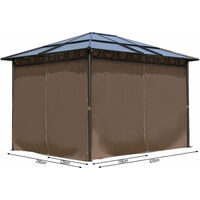 4 Seitenteile für Hardtop Pavillon 3x3,6m Seitenwandset Sichtschutz Vorhänge