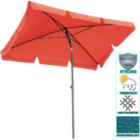 Balkon Sonnenschirm 200x125cm Balkonschirm Rechteckig Knickbar Terra / Rotorange RAL 2001 Gartenschirm UV 50