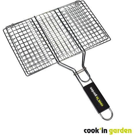 Grille de barbecue 6 steaks et 2 hamburgers 35 x 21 cm