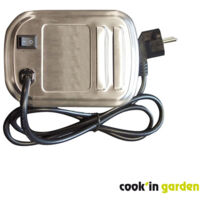 Cook'In Garden – Moteur sur secteur pour barbecue – Charge maximale 10 kg – Inox et plastique – Dimensions L 15 × l 11 × H 7 cm