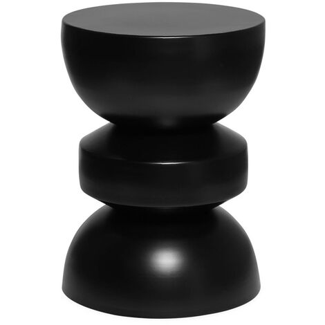 Side table, end table, nightstand metal Ø32 x H44.5cm, Assa, Black, 32x32x44.5 cm