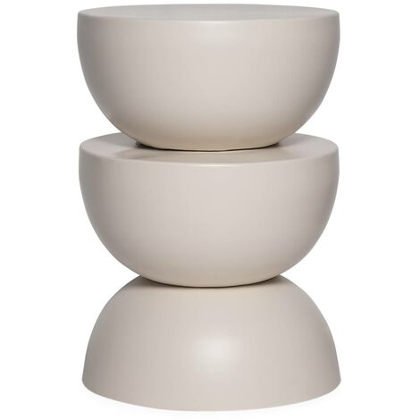 Side table, end table, bedside table metal Ø32 x H46.5cm Cream 32x32x46.5 cm - Coumba