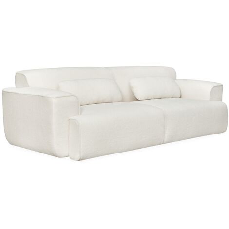 3-seater sofa in boucle fabric, Wallas boucle, Off-White Boucle, 231x97x75 cm