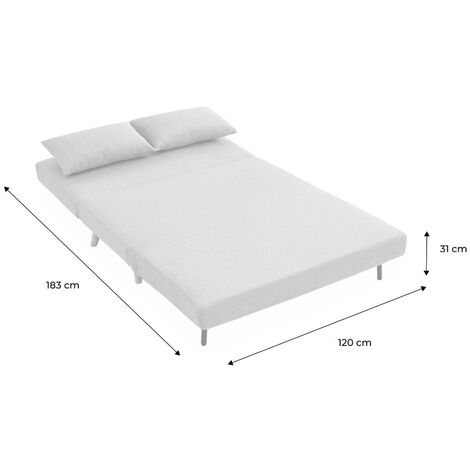 2-seater scandi-style folding sofa bed, Guesta, Beige