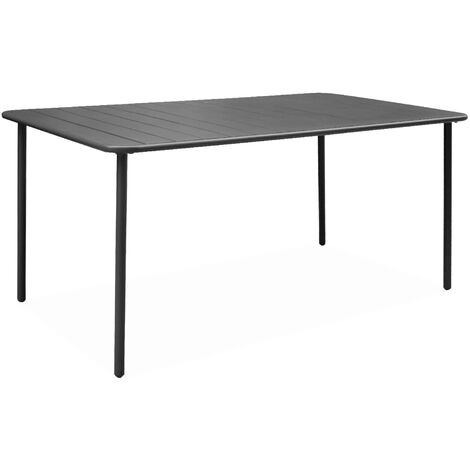 6-8 seater rectangular steel garden table Anthracite 160x90x72.5 cm - Amelia 160cm