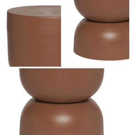 Side table, end table, metal bedside table Ø32 x H42cm, Madi, Terracotta, 32x32x42 cm
