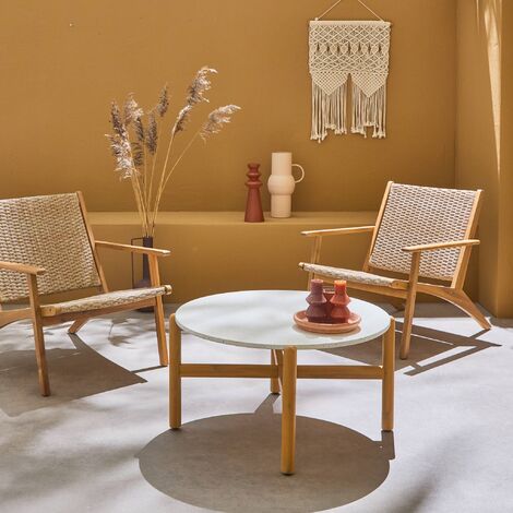 Garden coffee table, 70x40cm, Sowa, White, 70x70x40 cm