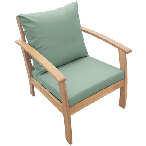 4-seater wooden garden sofa set, Ushuaia, Natural, 123x82.7x74.6 cm