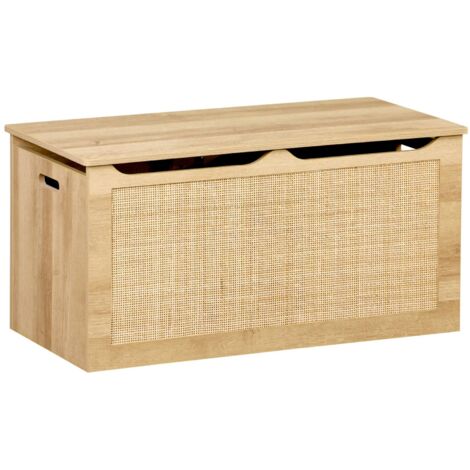 Children's toy storage with wood and cane effect, Boheme kids, Natural, 80x40x40 cm (1/5)