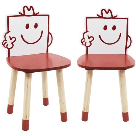 Set of 2 children's chairs - Mr. Strong, Pierre, Red, 28x28x53.5 cm
