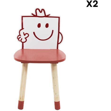 Set of 2 children's chairs - Mr. Strong, Pierre, Red, 28x28x53.5 cm