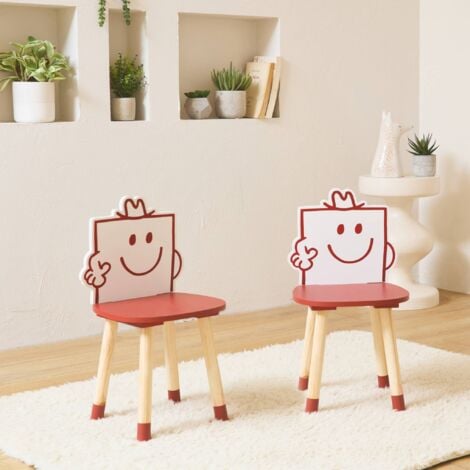 Set of 2 children's chairs - Mr. Strong, Pierre, Red, 28x28x53.5 cm