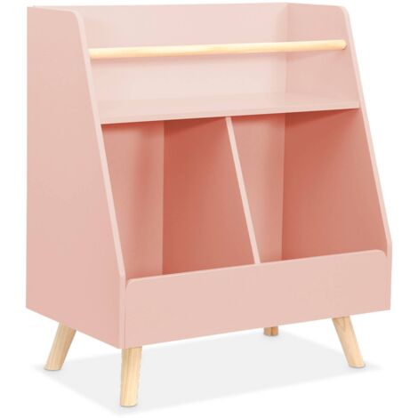 Children's storage unit with 2 compartments, Tobias, Pink, 61.5x35x69.5 cm