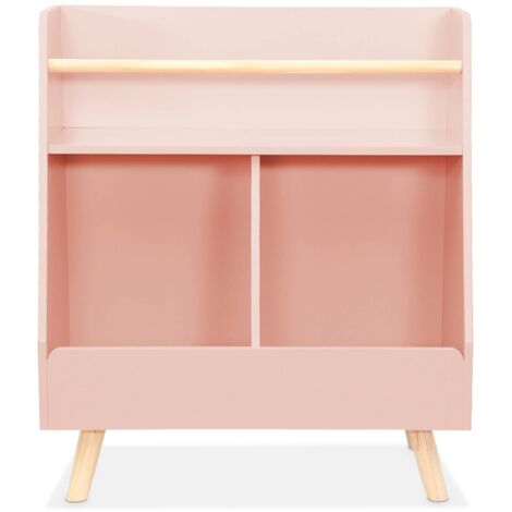 Children's storage unit with 2 compartments, Tobias, Pink, 61.5x35x69.5 cm