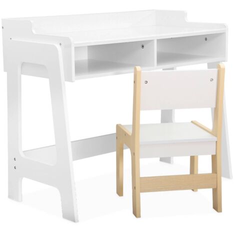 Children's desk with chair , Tobias, White, 83x40x67 cm