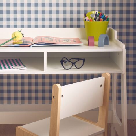 Children's desk with chair , Tobias, White, 83x40x67 cm