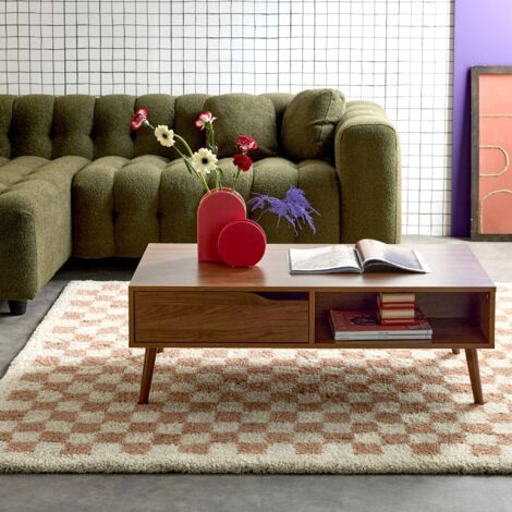 Vintage coffee table in walnut wood, Nepal, Walnut, 110x59x39 cm