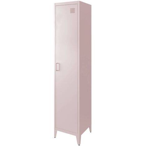 Metal cabinet/locker with 4 storage compartments, industrial-style Pink 38x38x180 cm - Soho