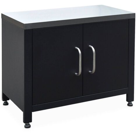 Steel outdoor kitchen, Grimaud, Black, L70xD46xH51 cm