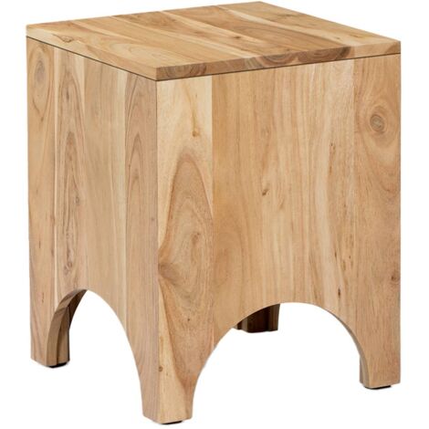 Acacia wood side table, bedside table, Malapo, Natural, 35x35x45 cm