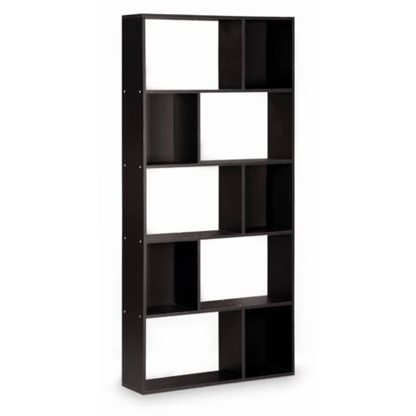 5-shelf bookcase with 10 compartments Black 83x23.4x173 cm - Pieter (1/5)