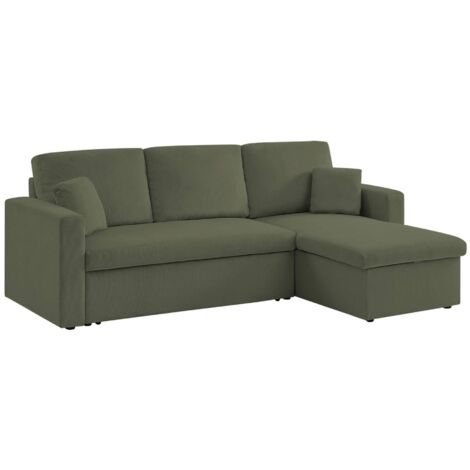 3-seater corduroy corner sofa bed, Ida corduroy, 219x132.5x84 cm