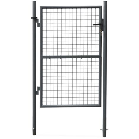 Garden metal gate with lock and handle, Portillon, Anthracite, 150 x 87cm