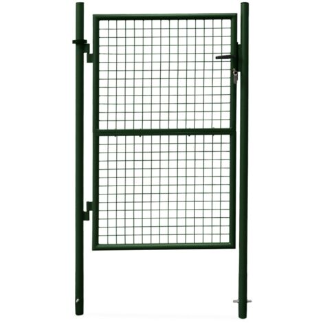 Garden gate in steel green, opening both directions. With lock.150x87cm