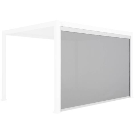 White privacy screen for bioclimatic pergola - Triomphe - 3x4 m, aluminium and textilene