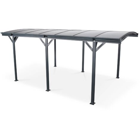 15m² carport in anthracite aluminium and polycarbonate - Le Mans 5x3m - carport 500 x 300 x 220 cm