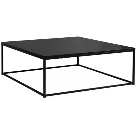 Metal coffee table, Black, Industrielle, L 100 x W 100 x H 36cm  sweeek