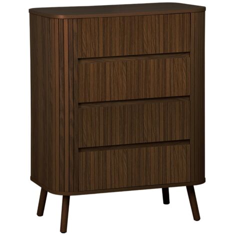 4-drawer chest of drawers, striated walnut decor, Legacy, L 80 x D 45 x H 100 cm