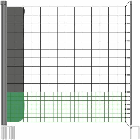 24m net fencing kit for hens with 8 double pointed stakes, modular, access door, pegs included