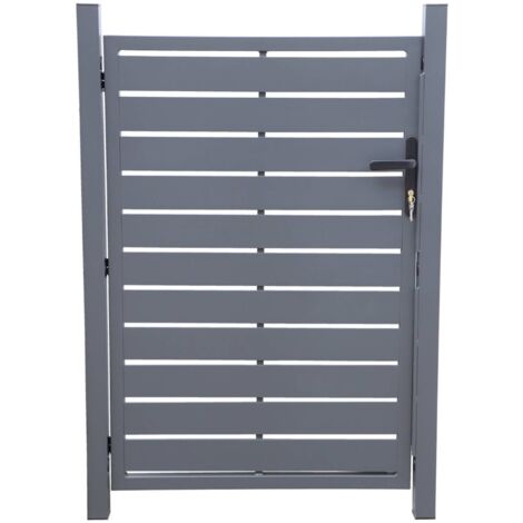 Garden gate 100x146cm in anthracite aluminum with lock and handle, anti-rust treatment, Portillon