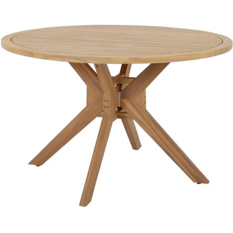 Acacia wood garden table for 6 persons, natural 120x120x75 cm - Avena