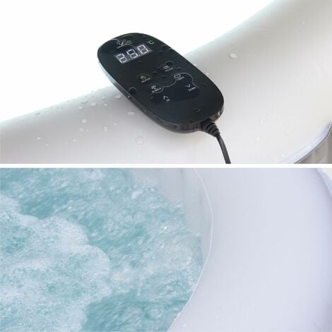 6-person round inflatable hot tub MSpa - Ø205cm round 6-person spa, PVC, pump, heater, filter, remote control - Kili 6 - Grey