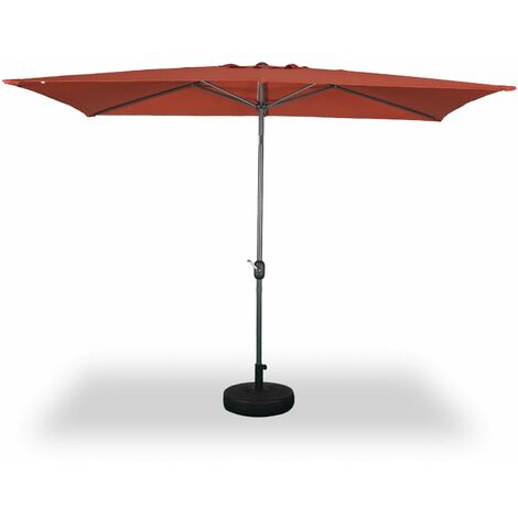 2x3m rectangular centre pole parasol, Touquet, Terracotta